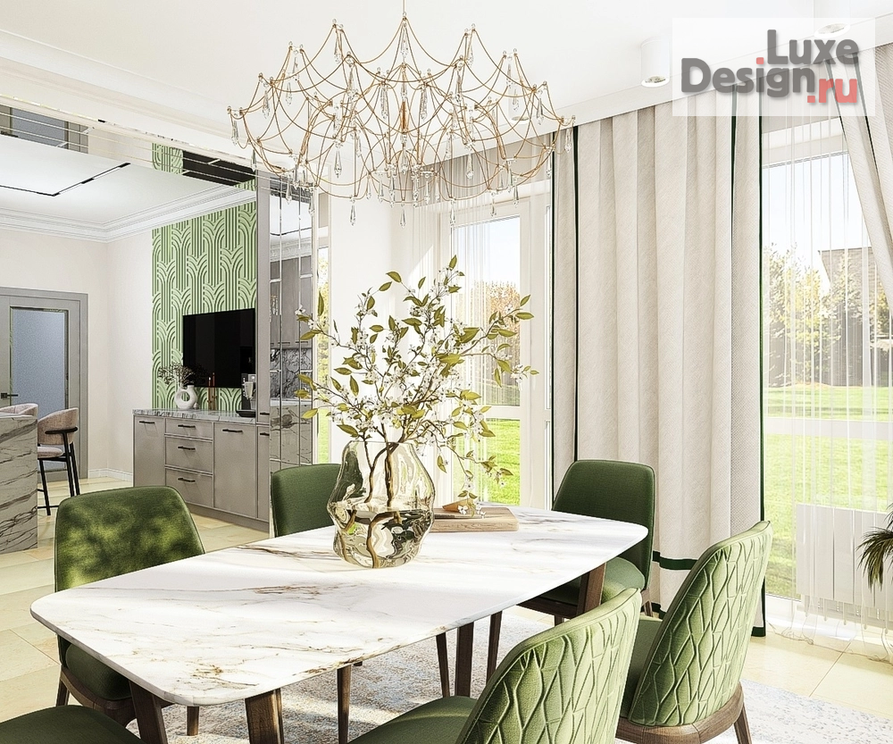 Дизайн интерьера частного дома "Кухня в природных красках" (фото 1)