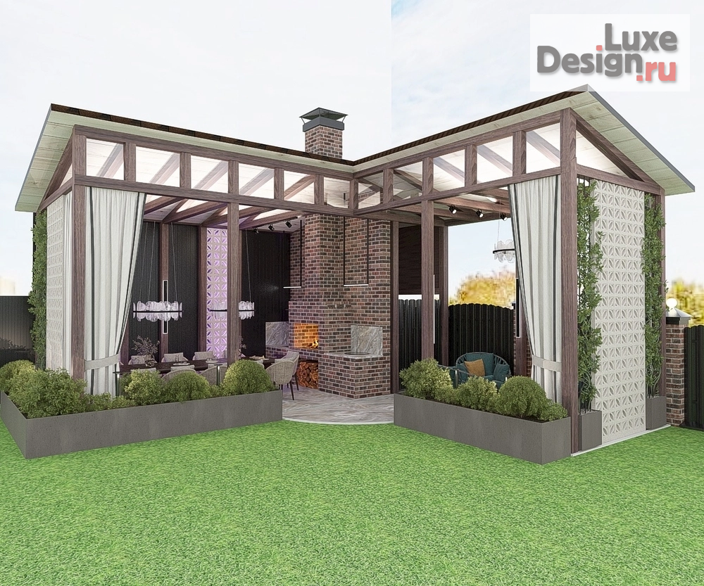 Дизайн интерьера частного дома "Терраса сложной геометрии" (фото 1)