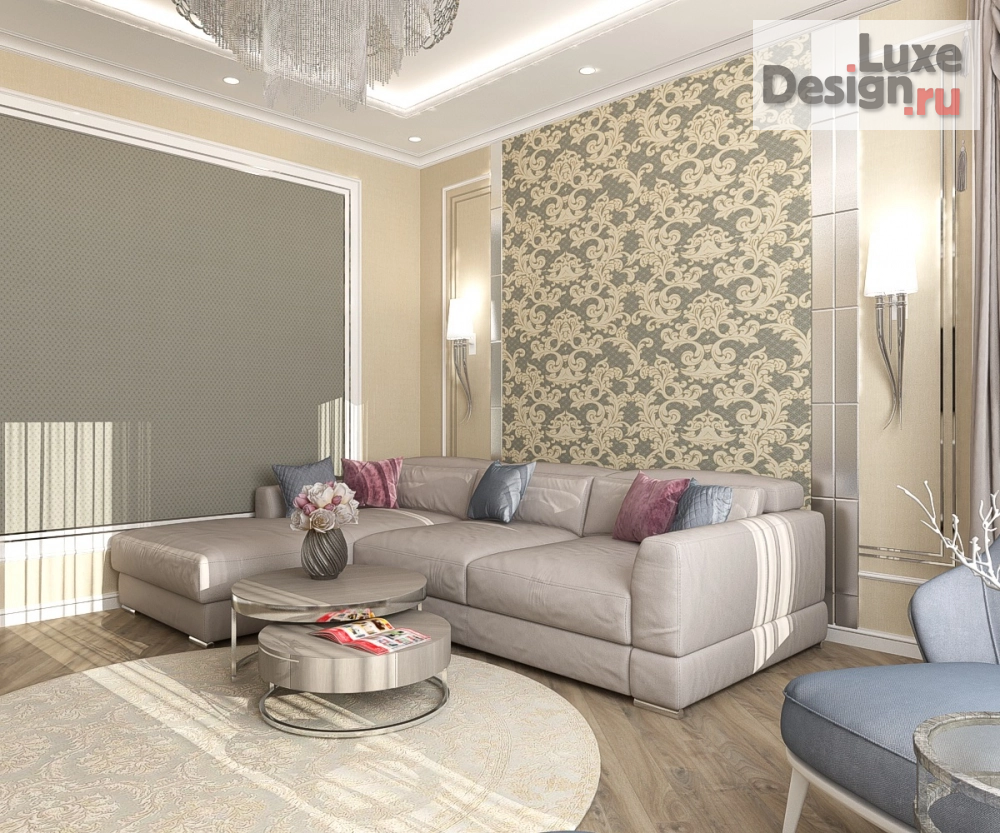 Дизайн интерьера гостиной "Гостиная в частном домовладении в Ставропольском крае" (фото 1)