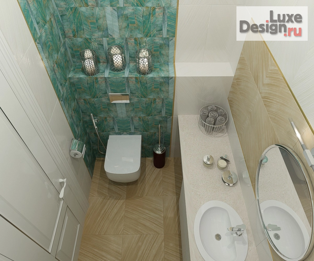 Дизайн интерьера ванной "Дизайн-проект гостевого санузла" (фото 1)