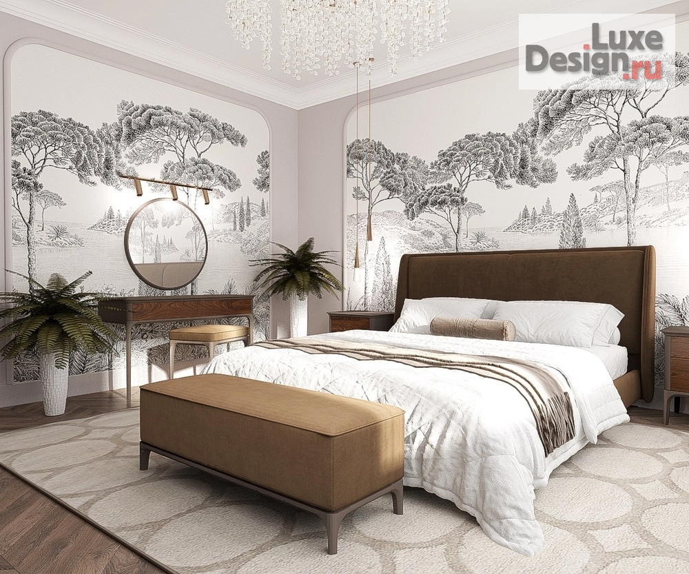 Дизайн интерьера частного дома "Спальня с оригинальными фресками" (фото 1)