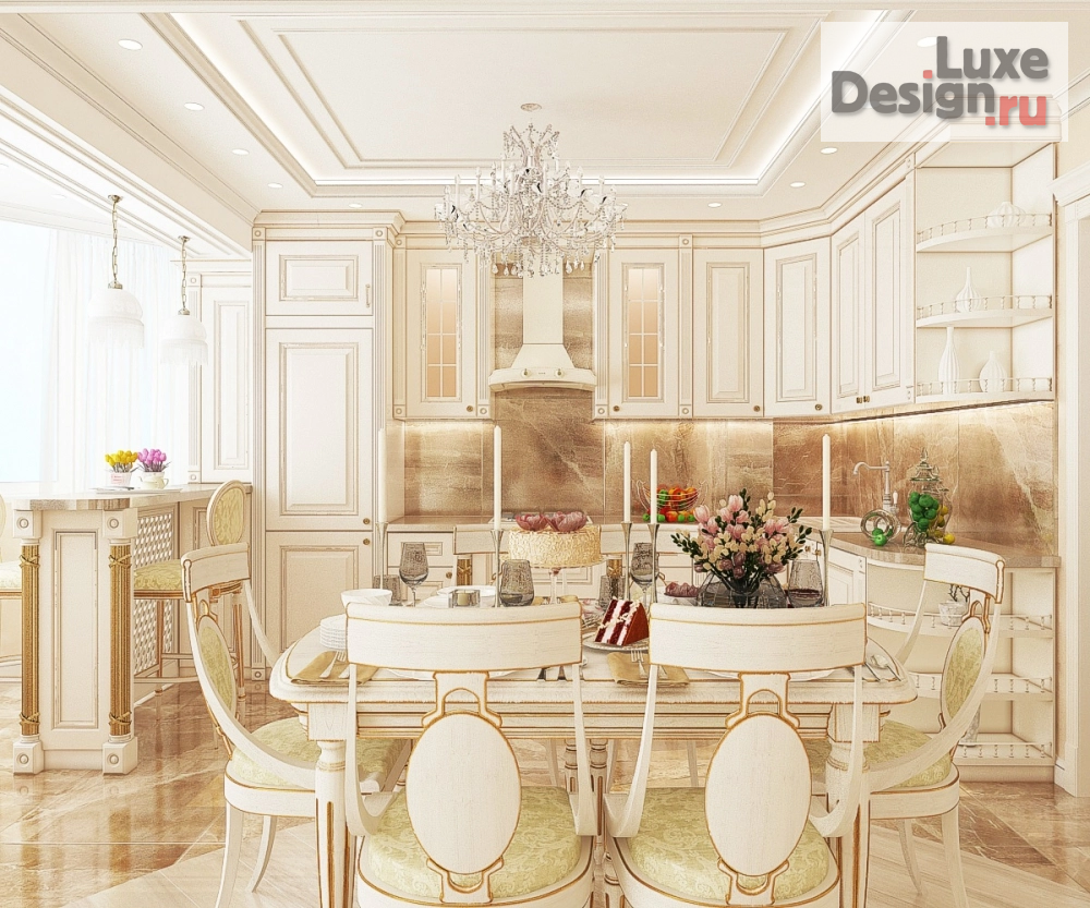 Дизайн интерьера трехкомнатной квартиры "Кухня в 3-х комнатной квартире г.Невинномысск" (фото 1)