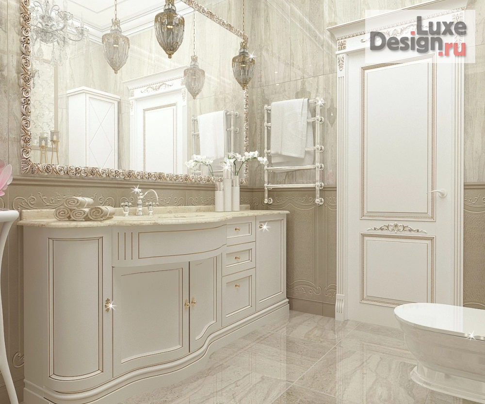 Дизайн интерьера ванной "Ванная комната в 4-х комнатной квартире, г.Ставрополь" (фото 1)