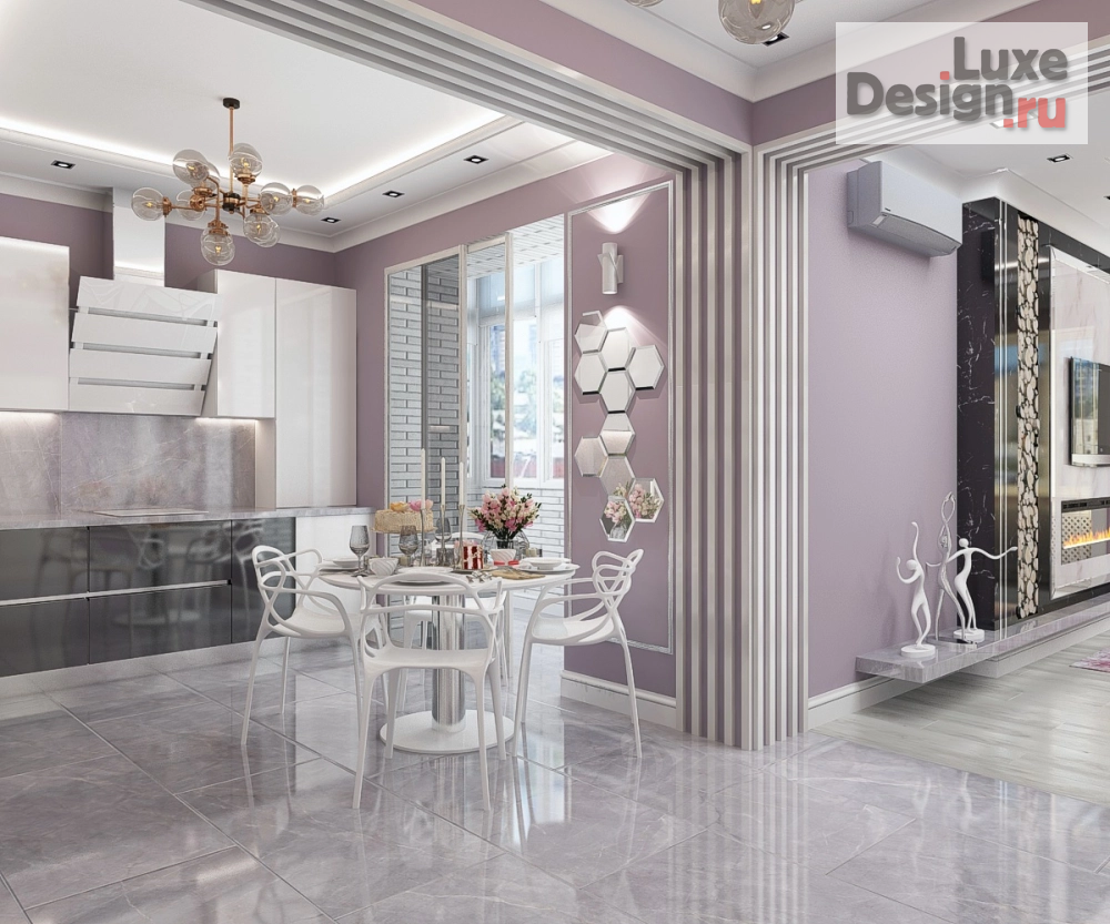 Дизайн интерьера кухни "Кухня в 4-х комнатной квартире, г.Ставрополь" (фото 1)