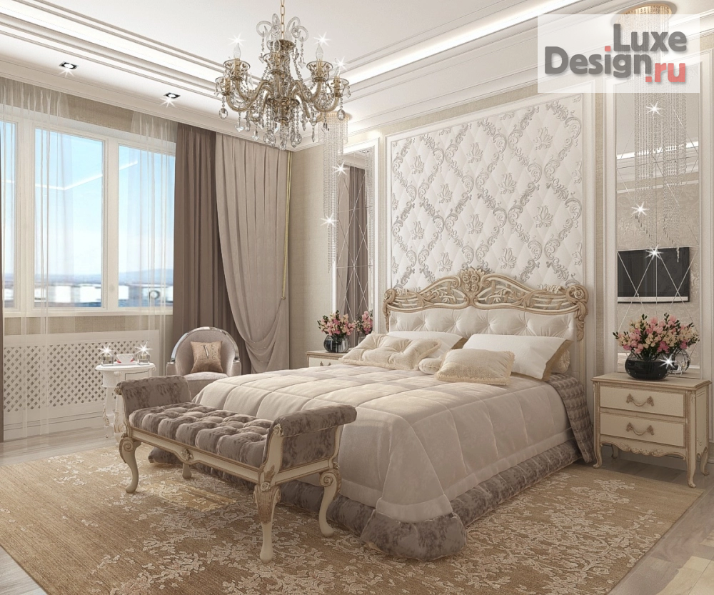 Дизайн интерьера четырехкомнатной квартиры "Спальня в 4-х комнатной квартире в г.Ставрополе" (фото 1)