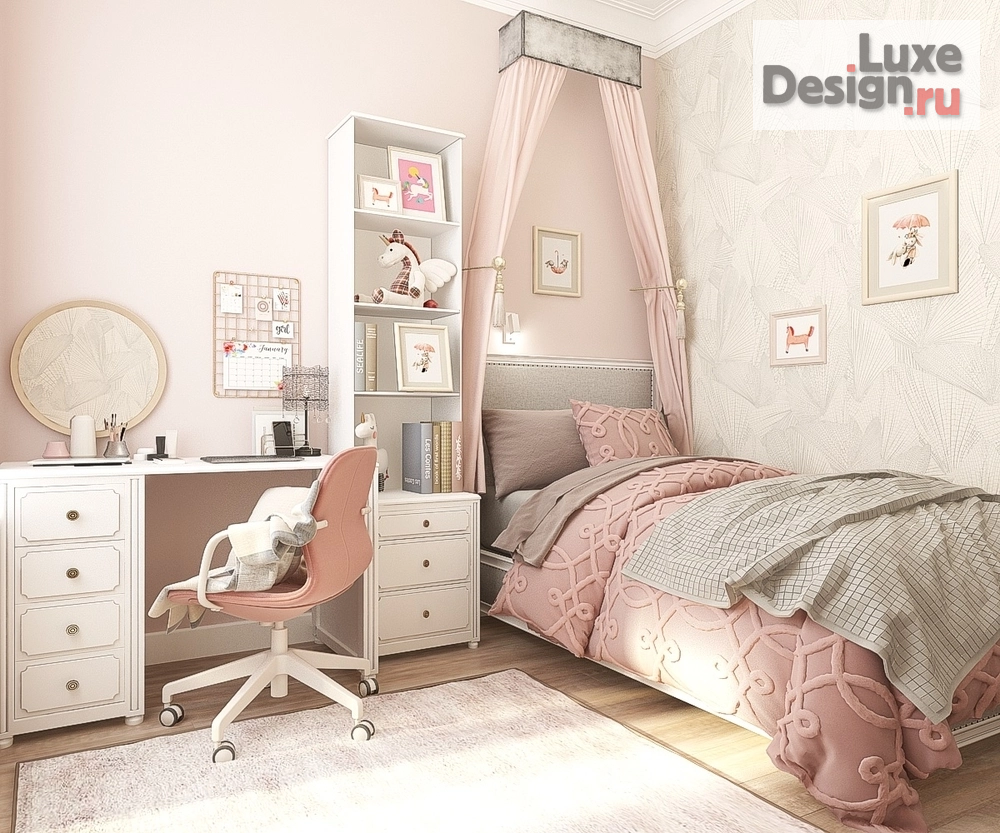 Дизайн интерьера детской "Дизайн-проект детской для девочки" (фото 1)