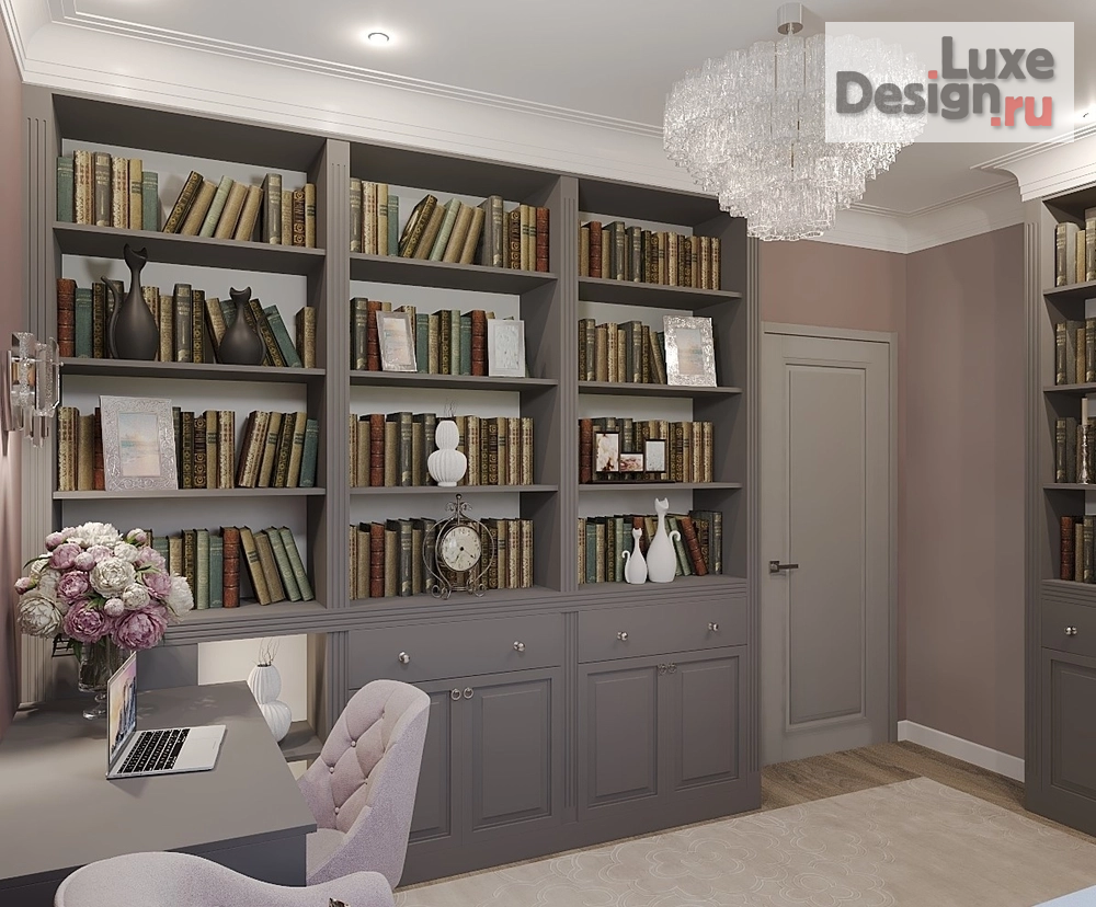 Дизайн интерьера кабинета "Женский кабинет в частном домовладении" (фото 3)