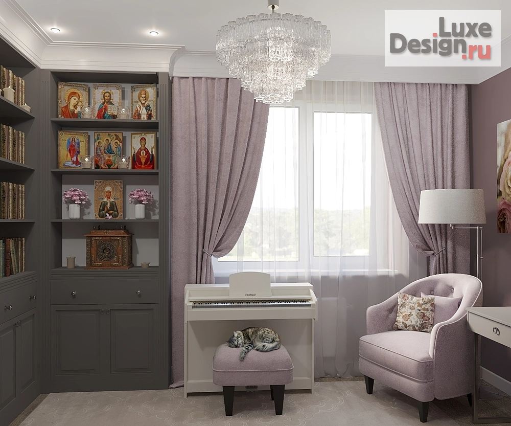 Дизайн интерьера кабинета "Женский кабинет в частном домовладении" (фото 4)