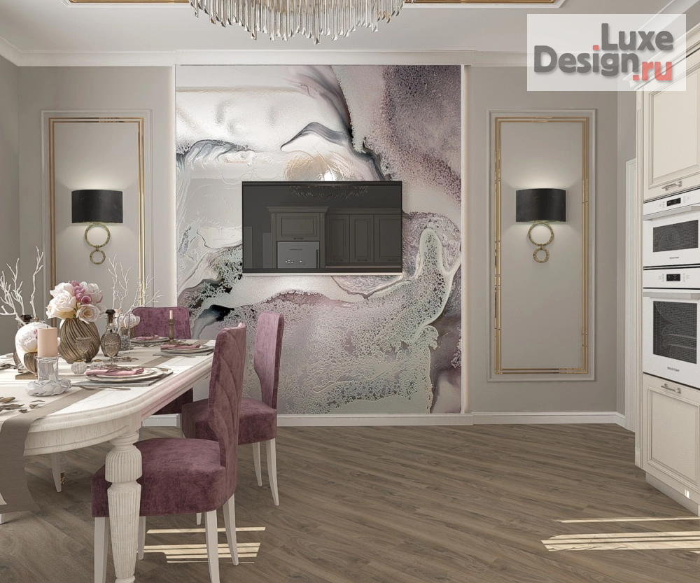 Дизайн интерьера кухни "Кухня-столовая в частном домовладении в стиле современной классики" (фото 2)