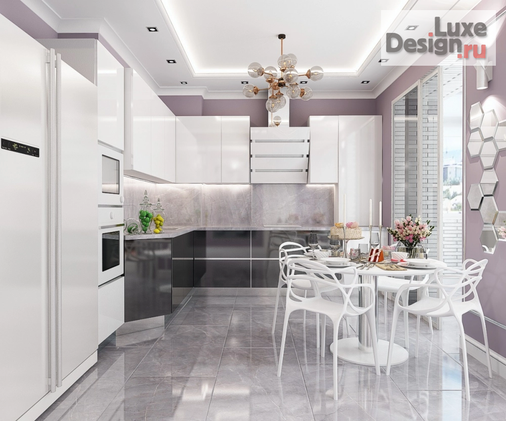 Дизайн интерьера кухни "Кухня в 4-х комнатной квартире, г.Ставрополь" (фото 2)