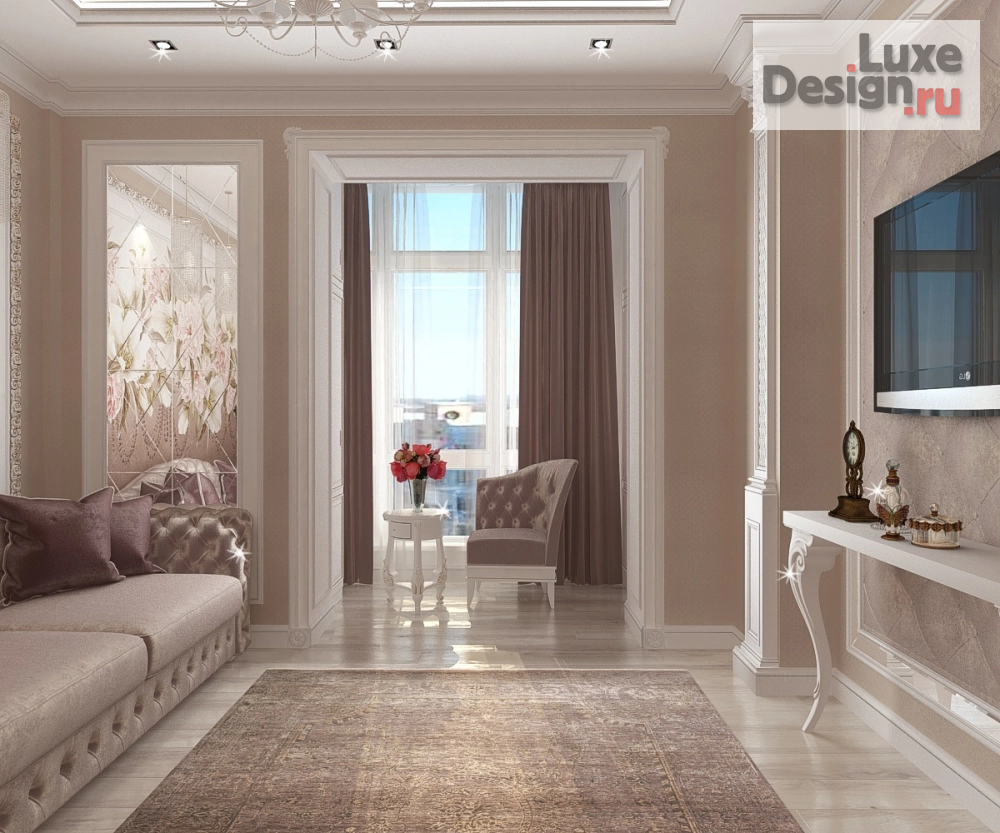 Дизайн интерьера четырехкомнатной квартиры "Гостевая комната в 4-х комнатной квартире в г.Ставрополе" (фото 2)