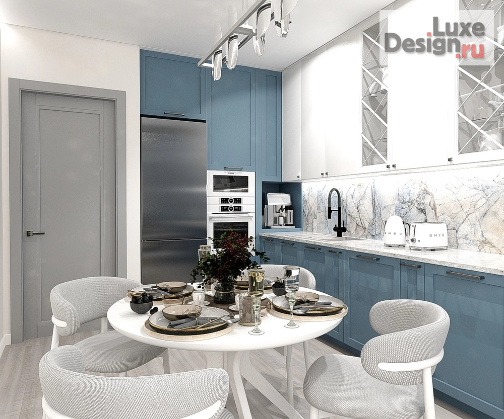 Дизайн интерьера гостиной "Кухня-гостиная в 3-х комнатной квартире г.Ставрополь" (фото 2)