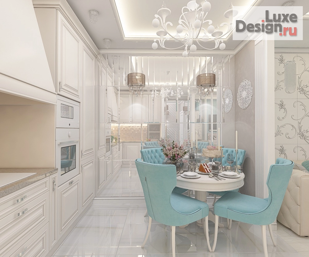 Дизайн интерьера кухни "Кухня-гостиная для молодой женщины в 2-х комнатной квартире г.Ставрополь" (фото 2)