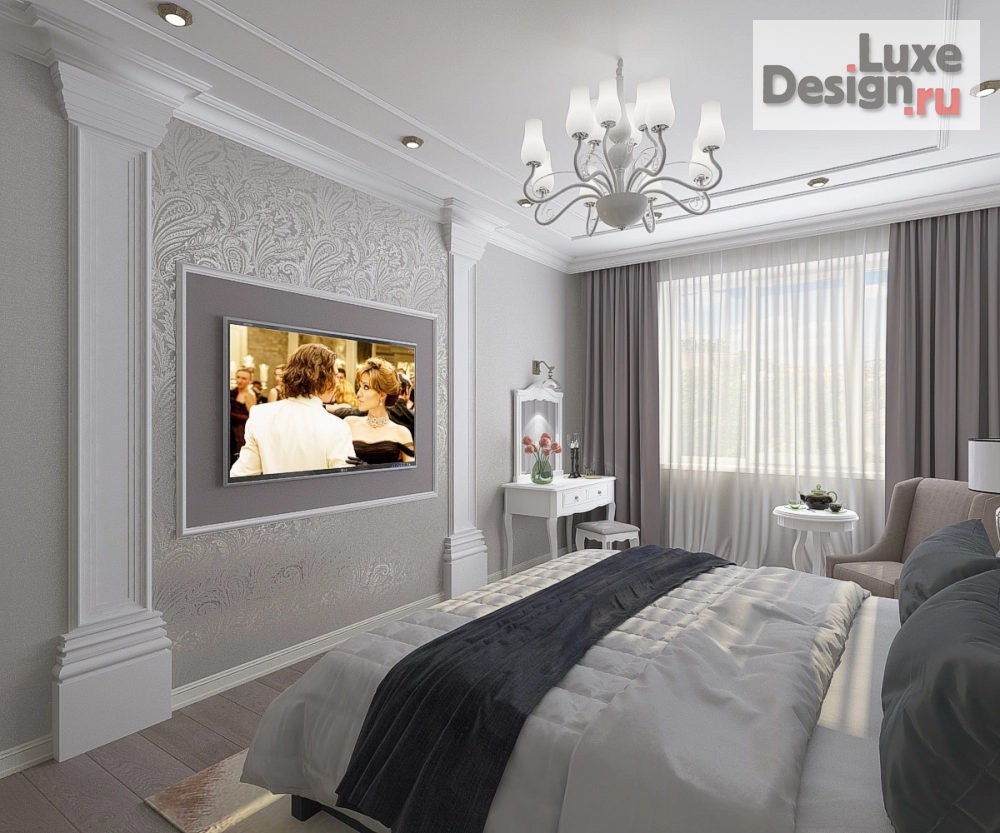 Дизайн интерьера четырехкомнатной квартиры "Спальня в 4-х комнатной квартире, г.Ставрополь" (фото 2)