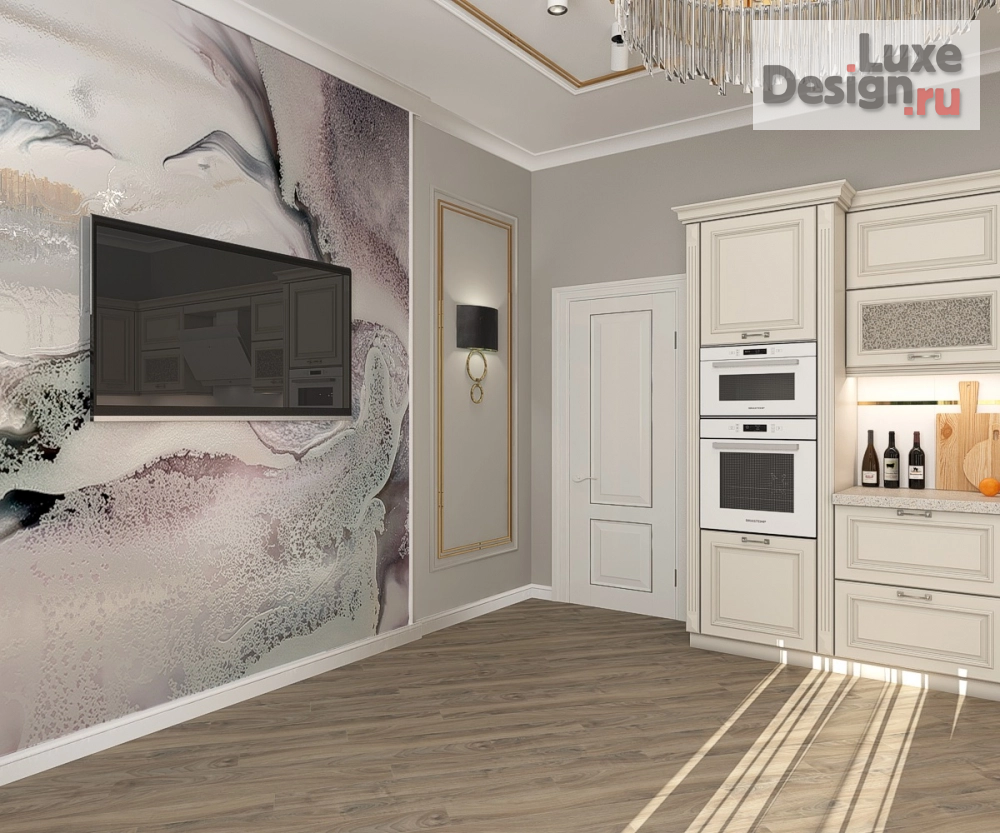 Дизайн интерьера кухни "Кухня-столовая в частном домовладении в стиле современной классики" (фото 3)