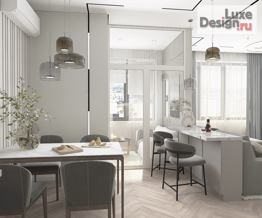 Дизайн интерьера квартиры "Кухня-гостиная для холостяка в современном стиле" (фото 4)