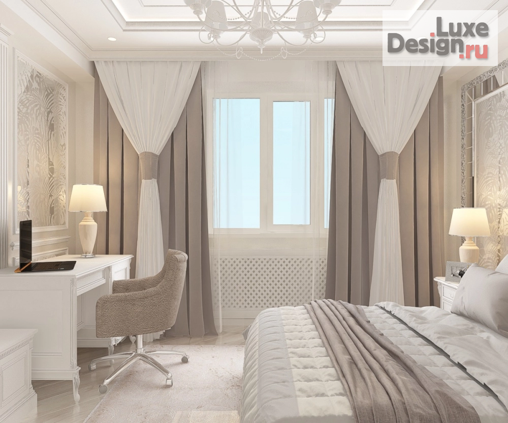 Дизайн интерьера спальни "Гостевая комната в 3х комнатной квартире, г.Невинномысск" (фото 4)