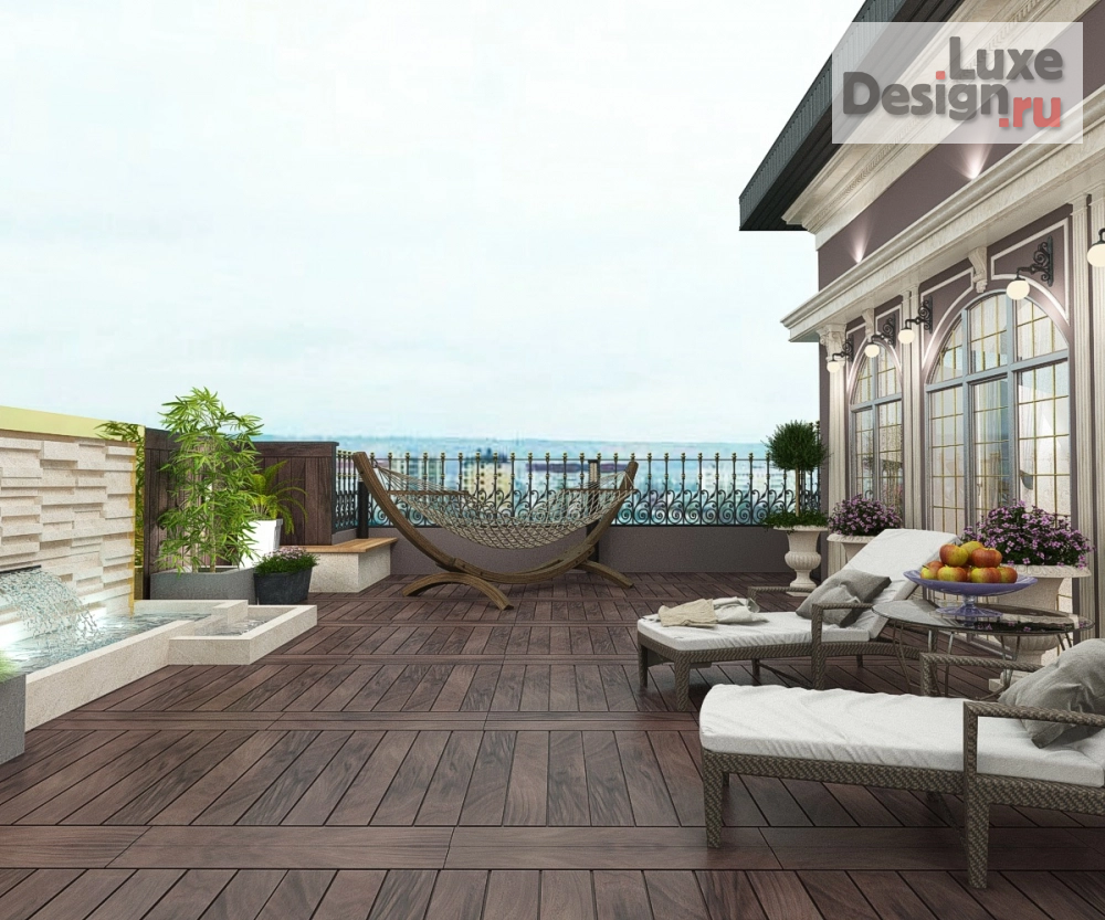 Дизайн интерьера четырехкомнатной квартиры "Терраса на верхнем этаже высотного дома в г.Черкесск" (фото 4)