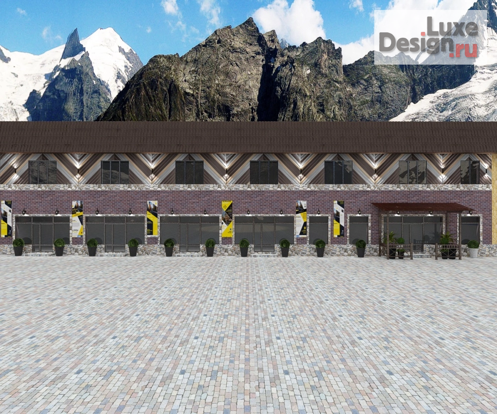 Дизайн интерьера кафе "Фасадная часть кофейни в п.Домбай" (фото 4)