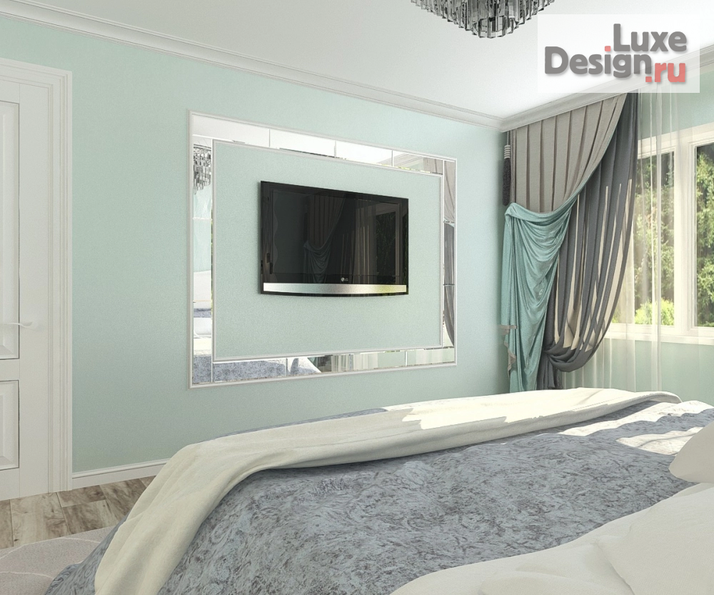 Дизайн интерьера спальни "Спальня в нежных красках для гламурной дамы" (фото 4)