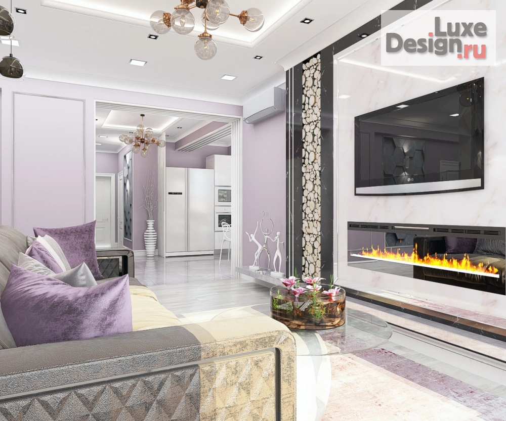 Дизайн интерьера гостиной "Гостиная в 4-х комнатной квартире, г.Ставрополь" (фото 5)