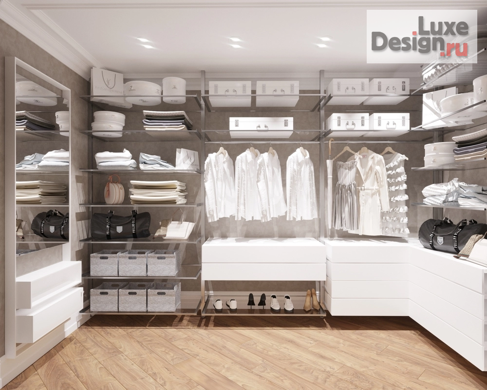 Дизайн интерьера трехкомнатной квартиры "Мастер спальня с потайной гардеробной комнатой" (фото 6)