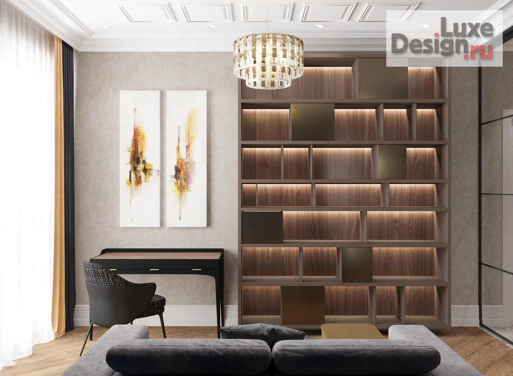 Дизайн интерьера трехкомнатной квартиры "Дизайн кабинета и коридора" (фото 3)