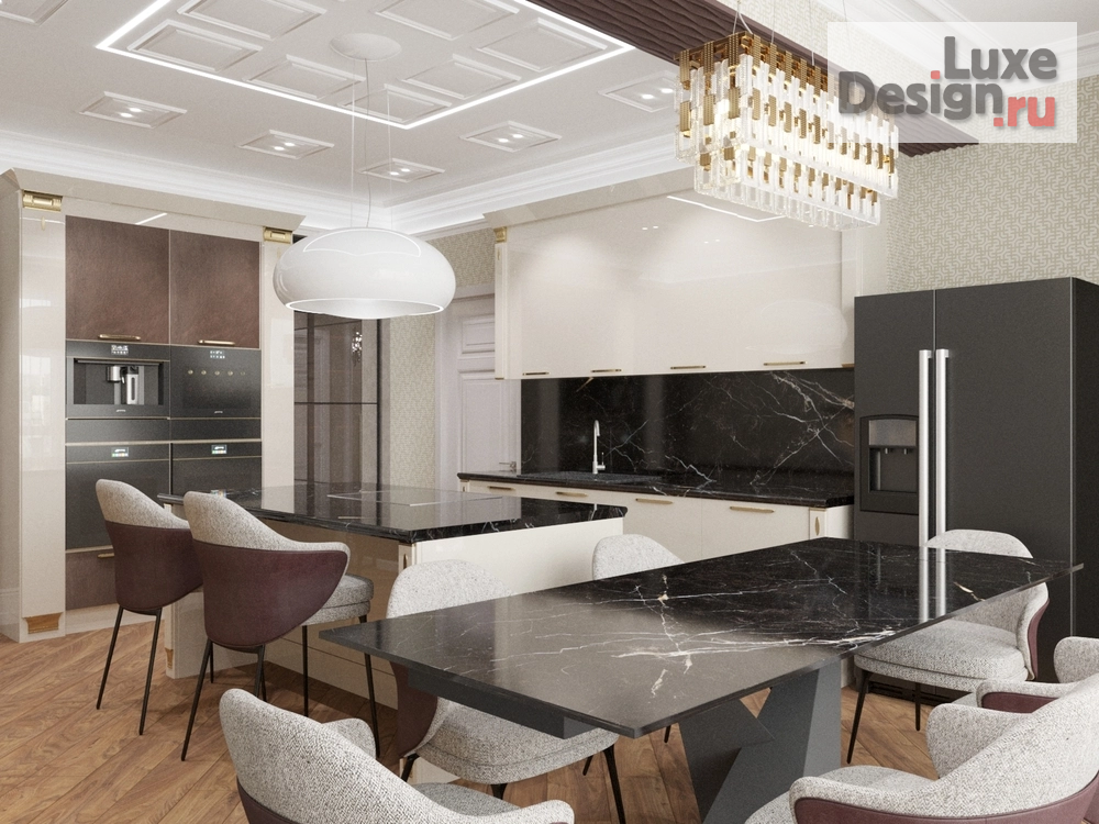 Дизайн интерьера трехкомнатной квартиры "Итальянская кухня Scavolini сама говорит за статус заказчика" (фото 2)