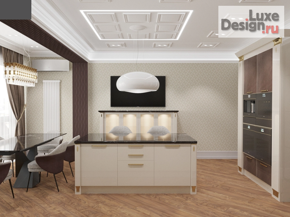 Дизайн интерьера трехкомнатной квартиры "Итальянская кухня Scavolini сама говорит за статус заказчика" (фото 4)