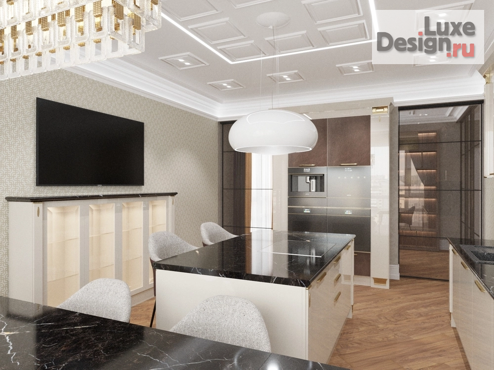 Дизайн интерьера трехкомнатной квартиры "Итальянская кухня Scavolini сама говорит за статус заказчика" (фото 6)