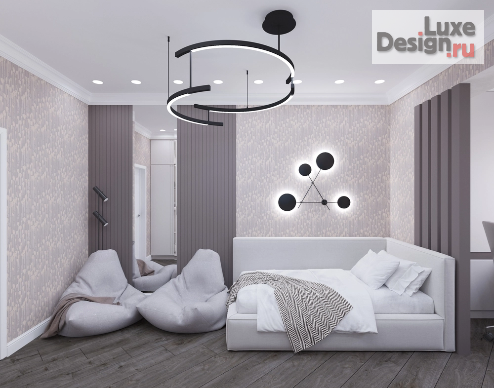 Дизайн интерьера трехкомнатной квартиры "Комната подростка девочки" (фото 1)