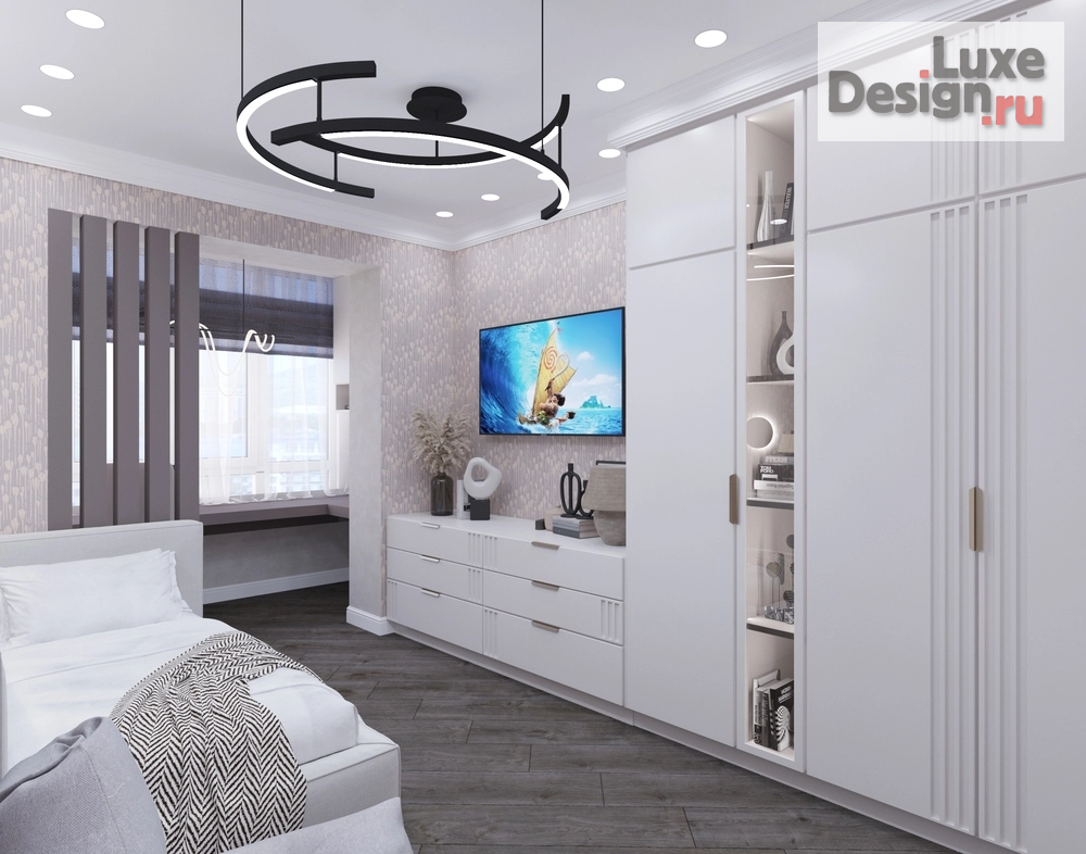 Дизайн интерьера трехкомнатной квартиры "Комната подростка девочки" (фото 3)