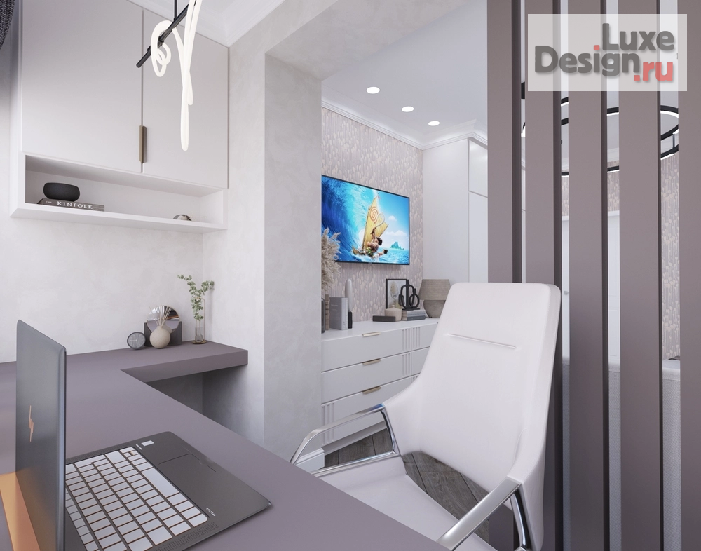 Дизайн интерьера трехкомнатной квартиры "Комната подростка девочки" (фото 6)