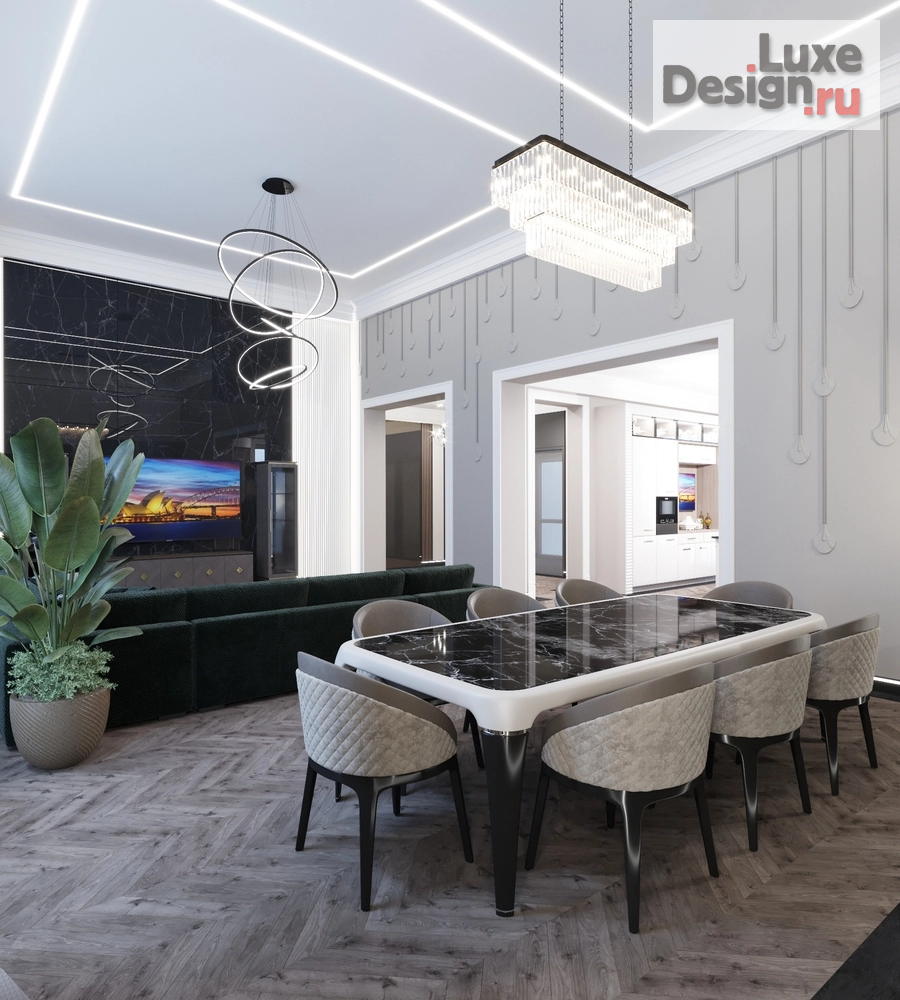 Дизайн интерьера частного дома "Дизайн гостиной комнаты со вторым светом" (фото 5)