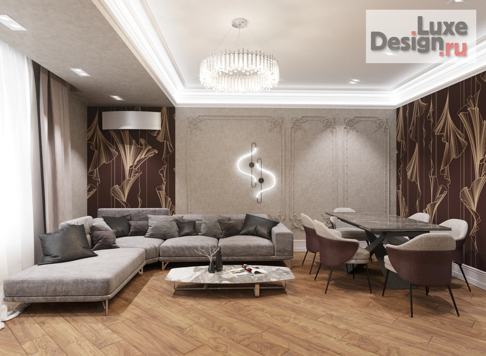 Дизайн интерьера трехкомнатной квартиры "Современное прочтение классики" (фото 1)