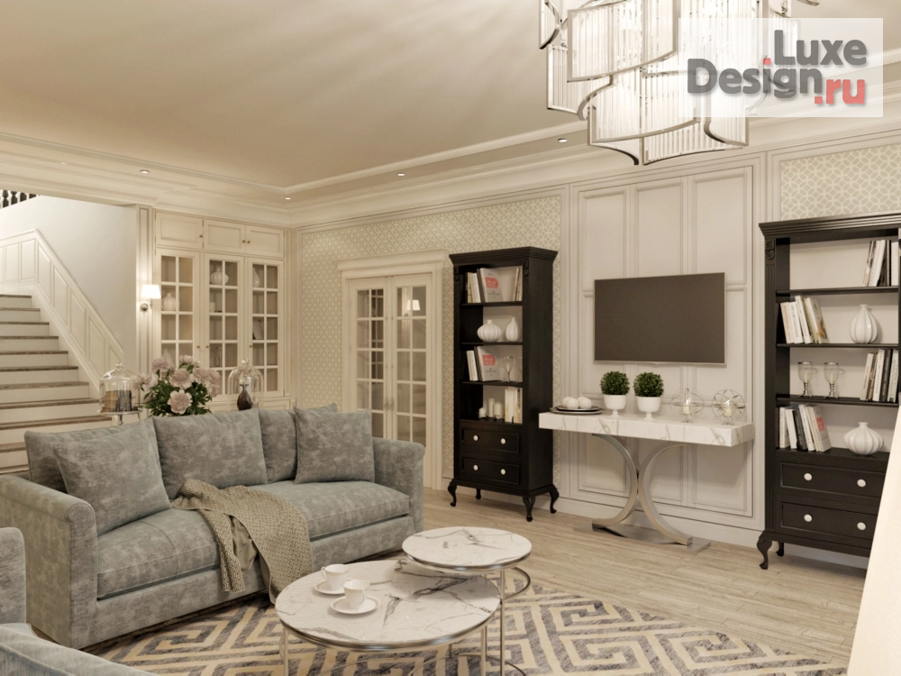 Дизайн интерьера гостиной "Дизайн-проект частного дома площадью 200кв.м." (фото 2)