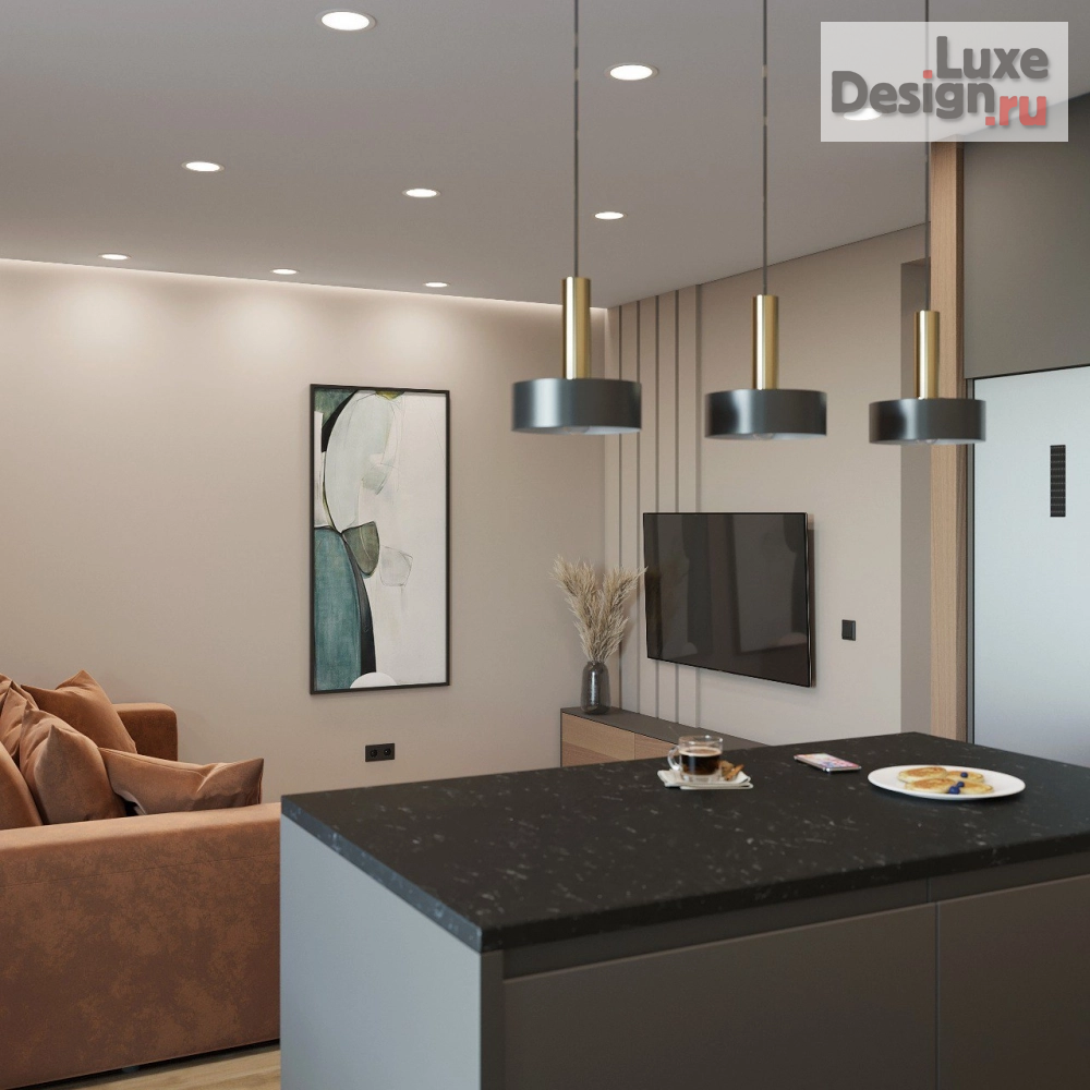 Дизайн интерьера трехкомнатной квартиры "Дизайн кухни-гостиной" (фото 3)