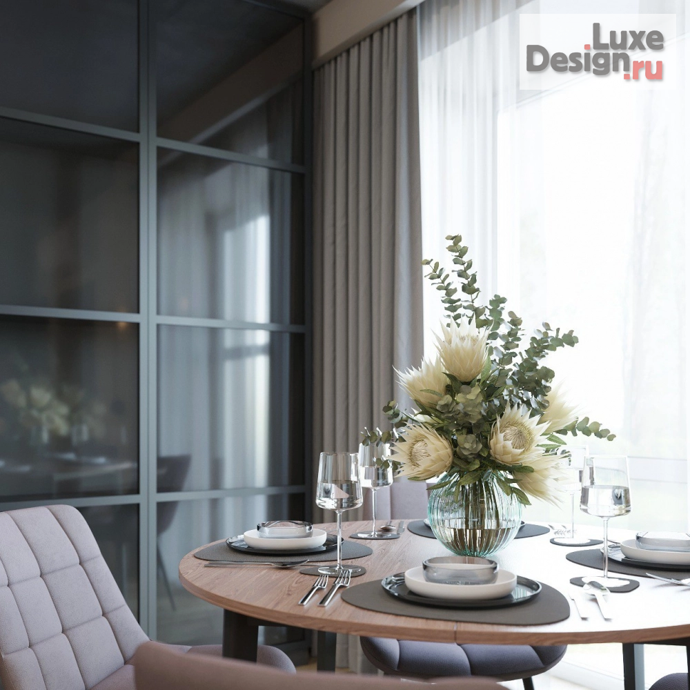 Дизайн интерьера трехкомнатной квартиры "Дизайн кухни-гостиной" (фото 2)