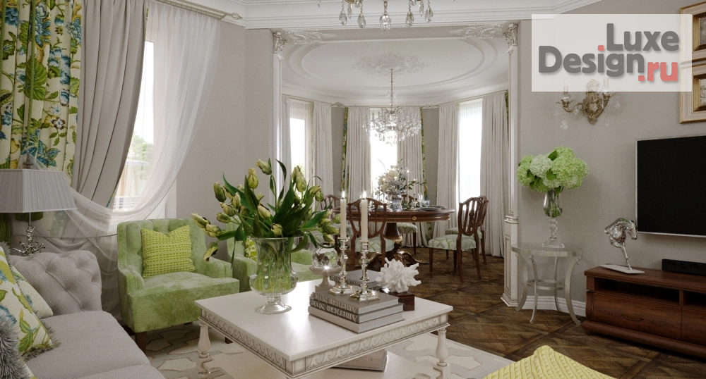 Дизайн интерьера коттеджа "Интерьер частного дома г.Краснодар" (фото 1)