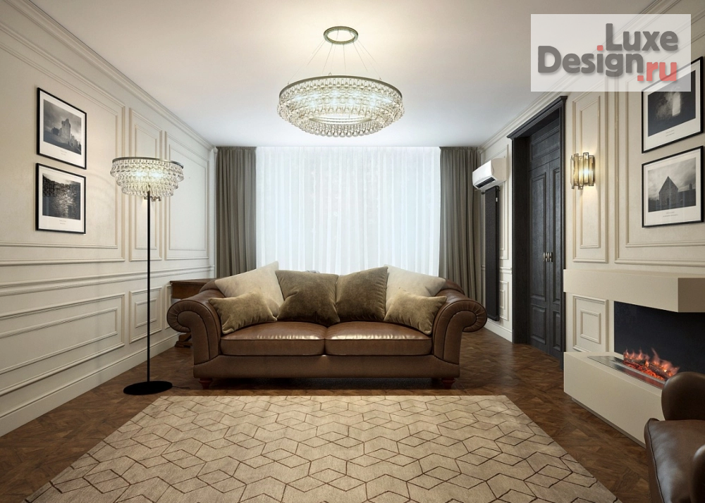 Дизайн интерьера четырехкомнатной квартиры "Стиль Лофт г.Краснодар 160 м2" (фото 3)