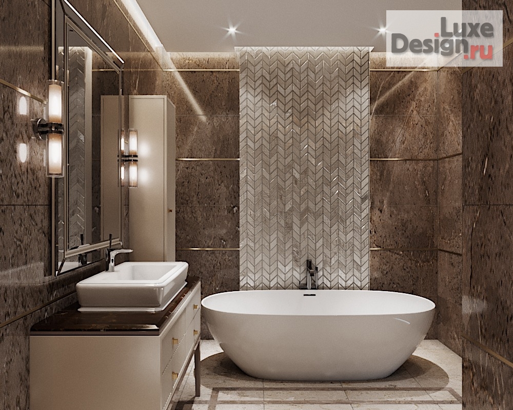 Дизайн интерьера загородного дома "Ванная комната" (фото 2)