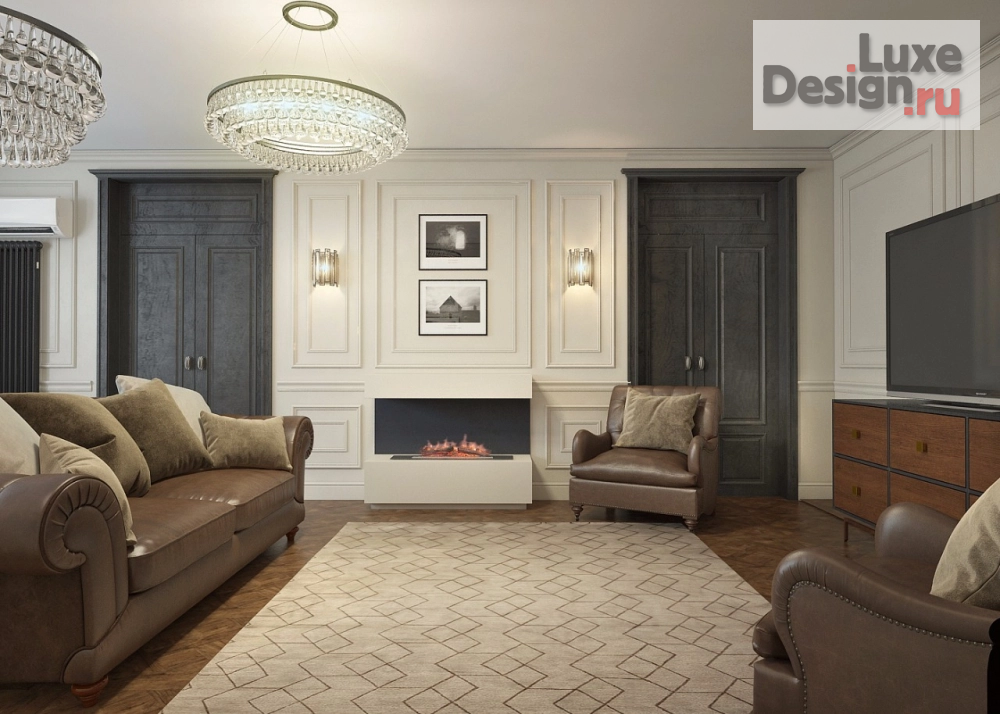 Дизайн интерьера четырехкомнатной квартиры "Стиль Лофт г.Краснодар 160 м2" (фото 4)