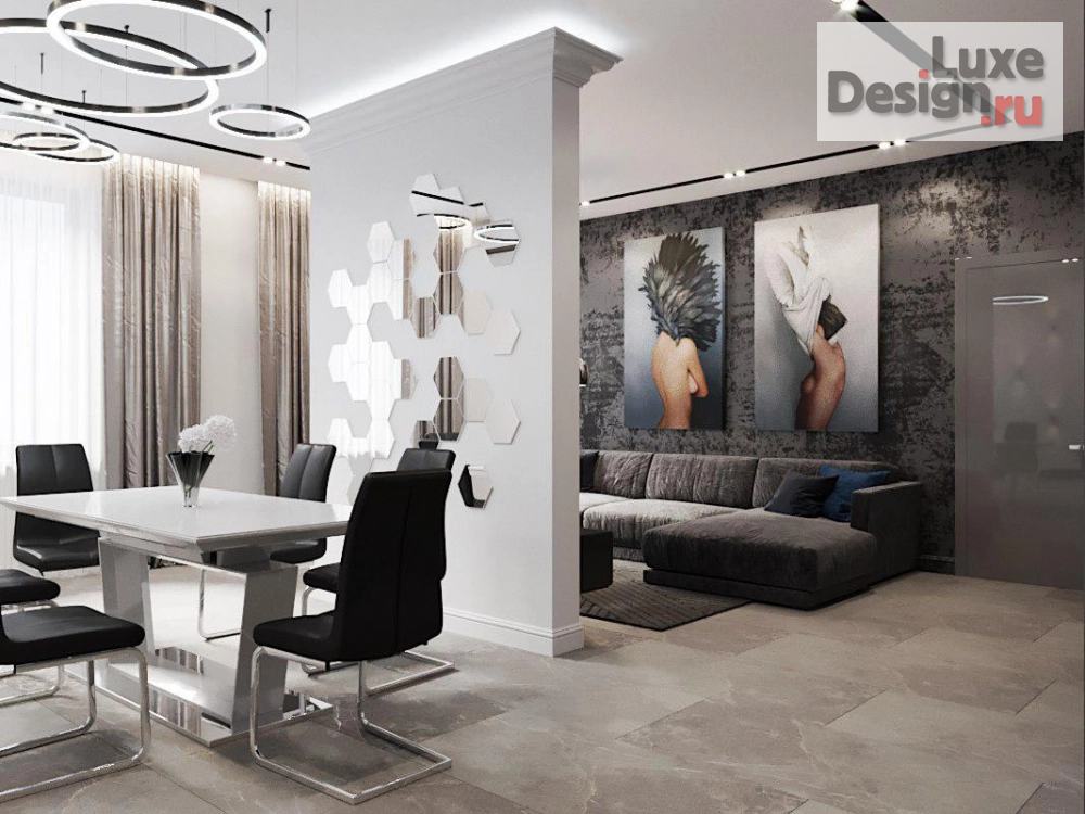 Дизайн интерьера трехкомнатной квартиры "Холостяцкая берлога" (фото 9)