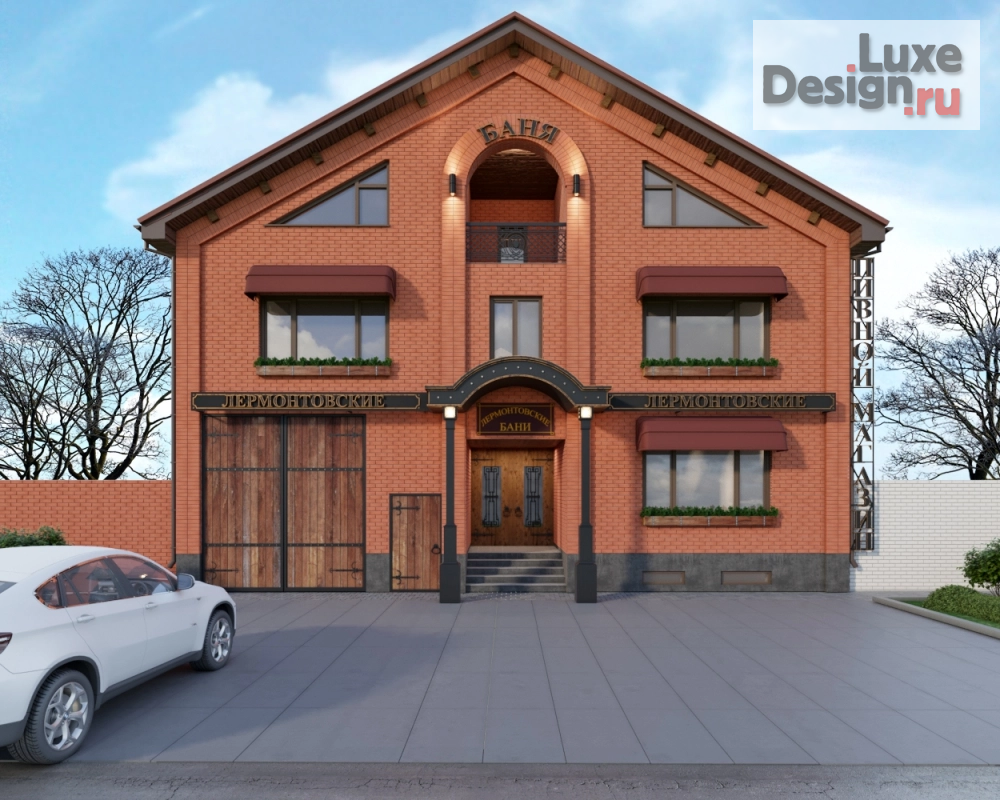 Дизайн интерьера сауны "Визуализация экстерьера бани г.Ставрополь ул.Лермонтова" (фото 1)