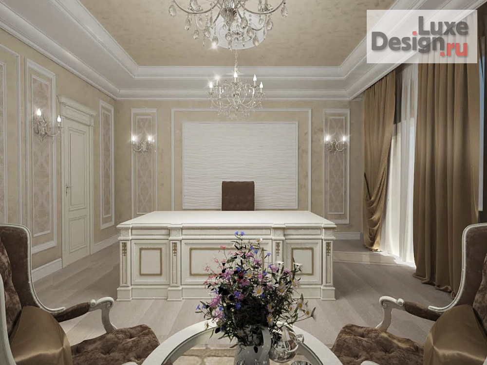 Дизайн интерьера кабинета руководителя "Офис строительной компании" (фото 5)