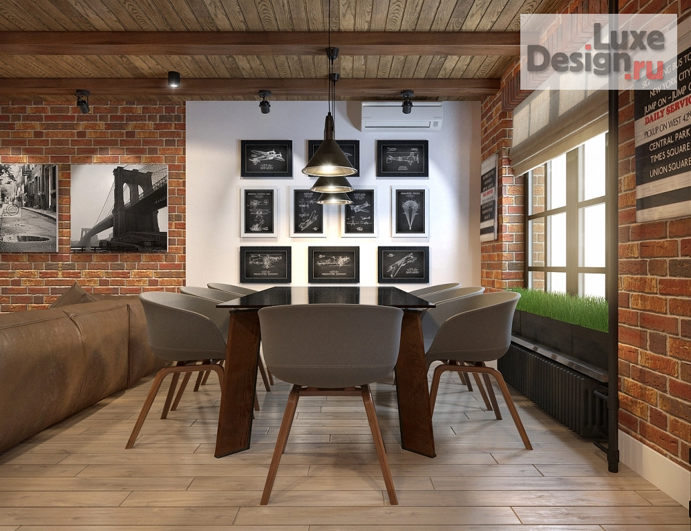 Дизайн интерьера трехкомнатной квартиры "Лофт квартира" (фото 1)