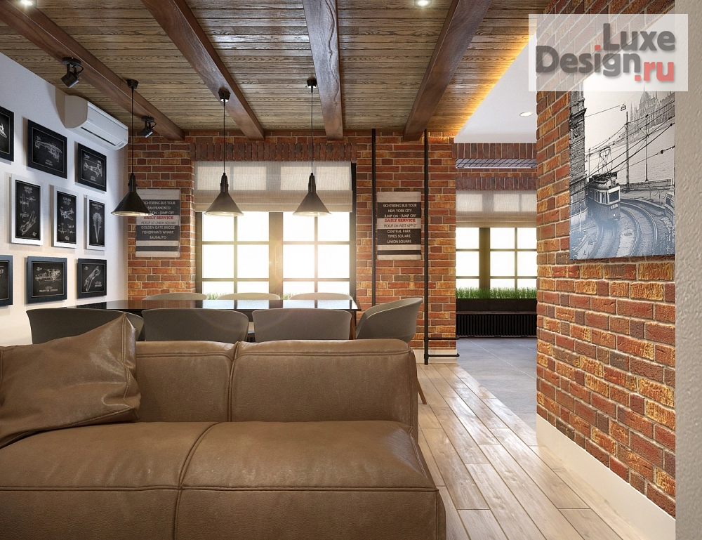 Дизайн интерьера трехкомнатной квартиры "Лофт квартира" (фото 3)