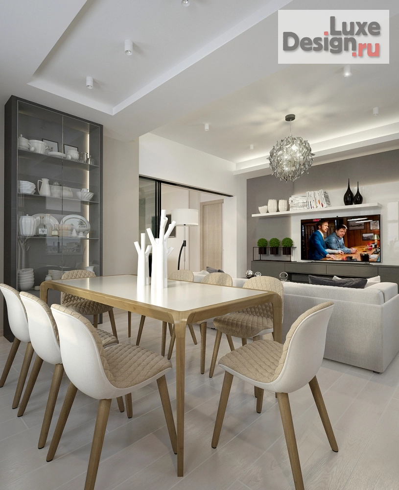 Дизайн интерьера трехкомнатной квартиры "Квартира минимализм- кухня - гостинная" (фото 5)