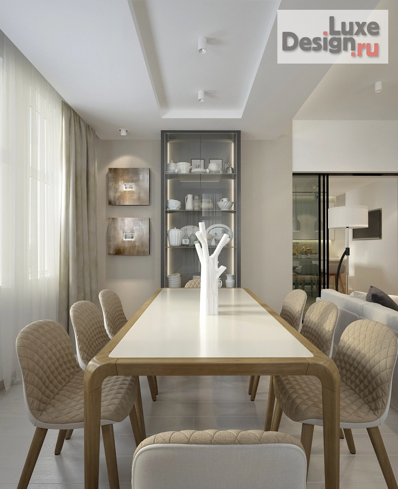 Дизайн интерьера трехкомнатной квартиры "Квартира минимализм- кухня - гостинная" (фото 7)