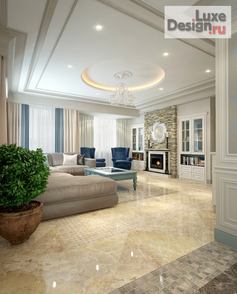 Дизайн интерьера загородного дома "Неоклассика" (фото 3)